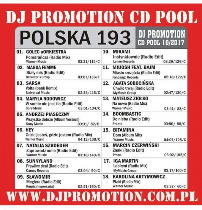 "Biały miś" na 2 miejscu w październikowym "DJ Promotion CD POOL"