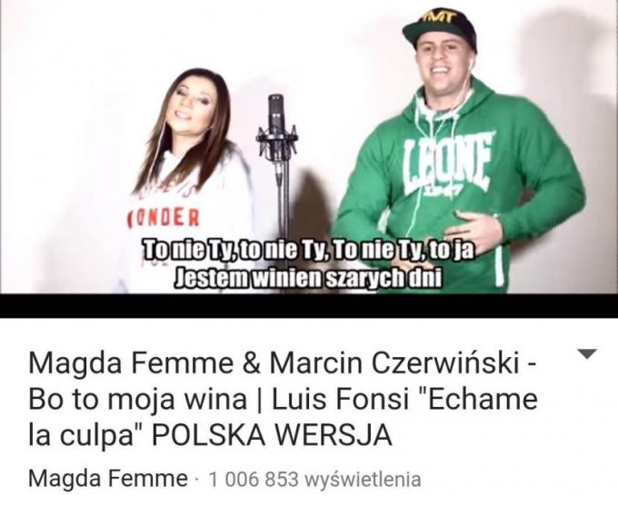 Milion wyświetleń teledysku Magdy Femme & Marcina Czerwińskiego "Bo to moja wina"